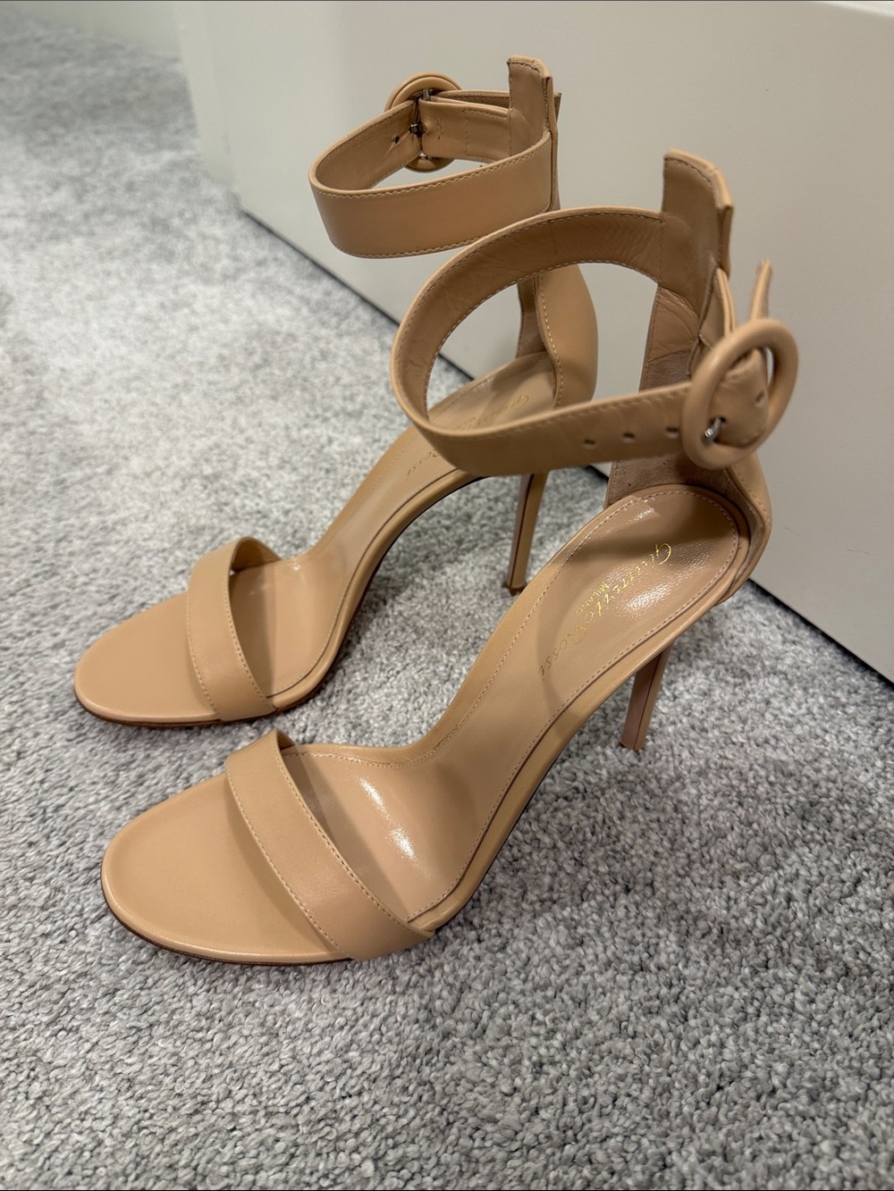 Nude Ankle-Strap Stiletto Sandals - Women